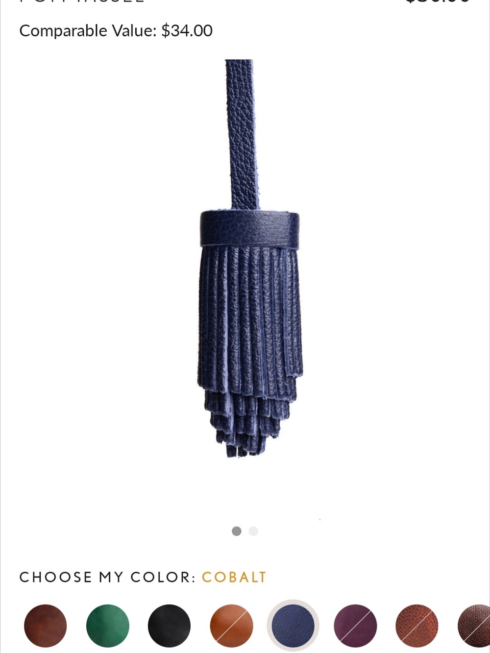 Portland Leather Goods Pom Tassel in Cobalt New w/ Original Packaging - Picture 2 of 10